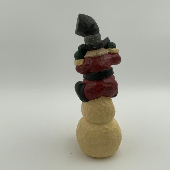 Handcrafted Rodney W. Leeseberg Santa & Snowman 1997 Figurine House of Hatten - Picture 7 of 10